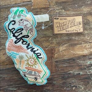 California Dog Toy with Blue Trim